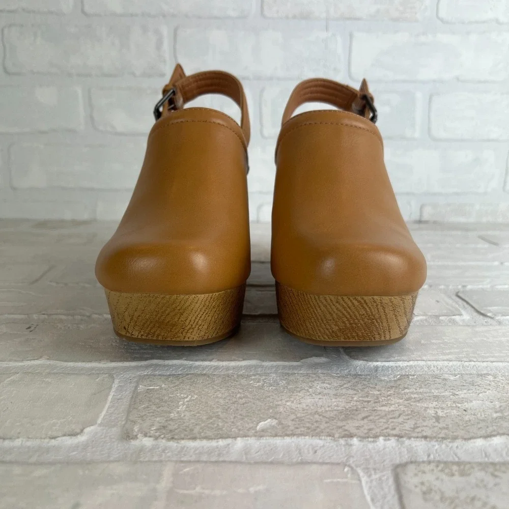 Universal Thread Watson Clogs Womens 7.5 Brown Faux Leather Slingback Platform - Picture 6 of 12